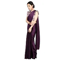 New Trendy Satin Solid Saree with Blouse piece-thumb4