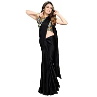 New Trendy Satin Solid Saree with Blouse piece-thumb2