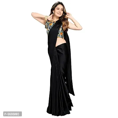New Trendy Satin Solid Saree with Blouse piece-thumb3