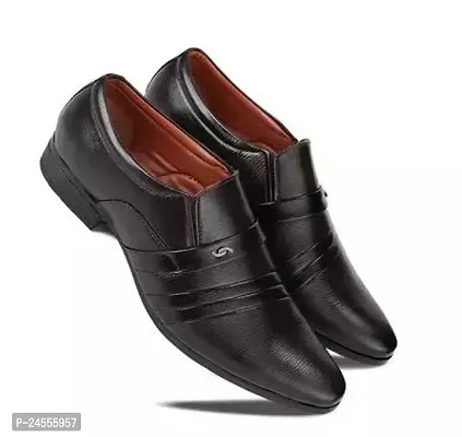 Stylish Black Rubber Formal Shoes For Men-thumb0