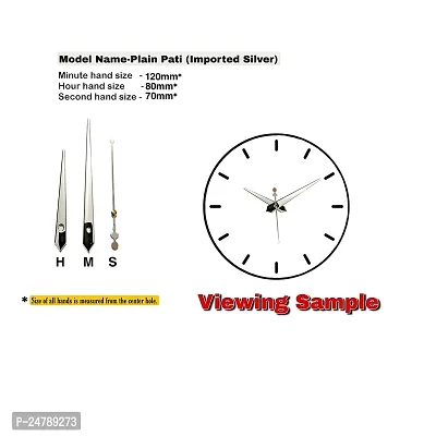 Epoxy Fusion Wall Clock Hands, Wall Clock Glossy Hands, Imported Clock Hands, Wall Clock Needles, Wall, Wall Clock Needles, Clock Hands for Resin Clock (Set of 3) (Silver Plain Pati)-thumb3