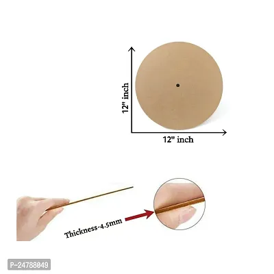 Epoxy Fusion DIY 12 inch Round Blank MDF(4.5mm) with Quartz Set for Resin Art Work, Wood Sheet Craft, Alcohol Ink Art, Fluid Art  Other Decoration. MDF Wall Clock DIY Set_151 (Gold Numbers)-thumb2