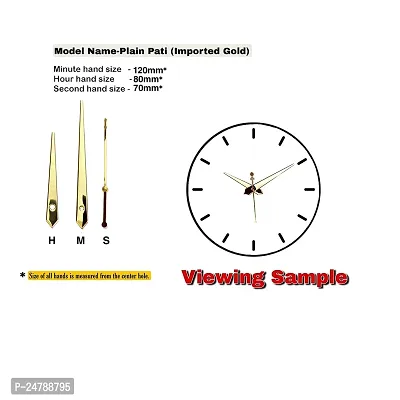 Epoxy Fusion Wall Clock Hands, Wall Clock Glossy Hands, Imported Clock Hands, Wall Clock Needles, Wall, Wall Clock Needles, Clock Hands for Resin Clock (Set of 3) (Gold Plain Pati)-thumb3