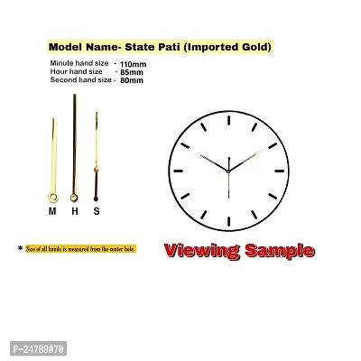 Epoxy Fusion Wall Clock Numbers and Hands, Numbers for DIY Clock Making, Numbers for Clock Resin Art, Needles Set for Wall Clock, Numbers Set for DIY Clock Making (Set of 3) (Gold State Pati)-thumb5