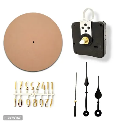 Epoxy Fusion DIY 12 inch Round Blank MDF(4.5mm) with Quartz Set for Resin Art Work, Wood Sheet Craft, Alcohol Ink Art, Fluid Art  Other Decoration. MDF Wall Clock DIY Set_151 (Gold Numbers)