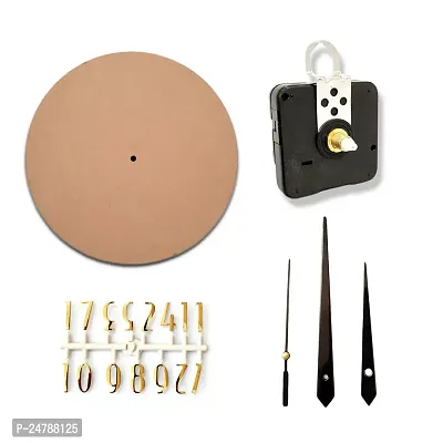 Epoxy Fusion DIY 12 inch (3.5mm) Round MDF with Quartz Set for Resin Wall Clock, Wall Art Work, Painting, Wood Sheet Craft, Alcohol Ink Art, Fluid Art, MDF DIY kit for Wall Clock (Glossy Gold 2)