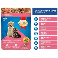 SmartHeart Chicken Chunks in Gravy Puppy Dog Wet Food 80g Pack of 24-thumb1