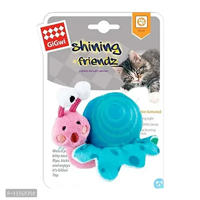 GiGwi Shinning Friends Snail with LED light and Catnip inside Toy for Cats