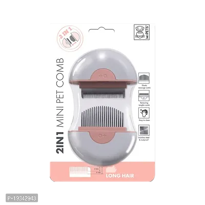 M-Pets 2 in 1 Mini Pet Comb for Long Hair Pink-thumb0