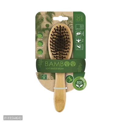 M-Pets Bamboo Soft Bristle Brush for Dogs and Cat