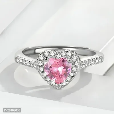 Pink Heart Women CZ Ring-thumb0