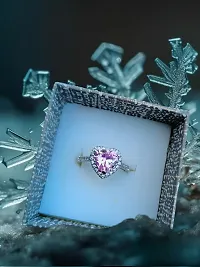 Pink Heart Women CZ Ring-thumb1