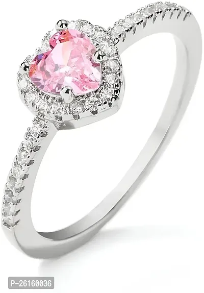 Pink Heart Women CZ Ring-thumb3