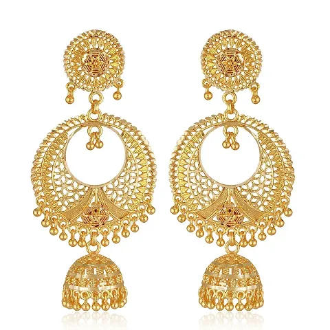 Beautiful Earrings Chic Drop Chandbali Jhumki Earring For Women And Girls