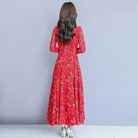 Stylish Red Crepe Dresses For Women-thumb1