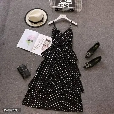 New Fashionable Designer polka dot frill dress for women and girls-thumb2
