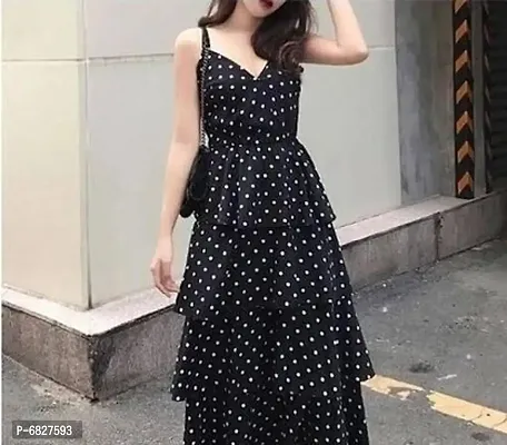 New Fashionable Designer polka dot frill dress for women and girls-thumb0