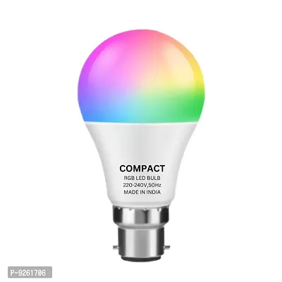 Compact 9Watt Led Light B22 Round 3 Color In 1 Led Bulb Red Blue Pink Pack Of 2-thumb2