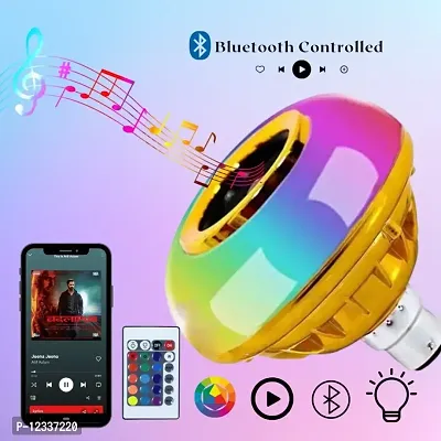 Tulsi 12Color B22 Base RGB Multicolor LED Music Bulb , Wireless Smart Bluetooth bulb with remote control , Color changing Music bulb