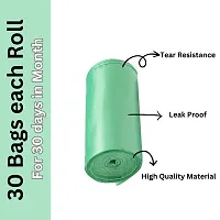 Premium Quality Bio-degradable Ecofriendly Garbage  Trash Bag 19 x 21 inch (Green) Pack of 2 (60bags)-thumb1