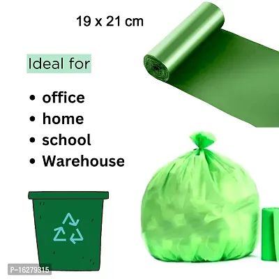Premium Quality Bio-degradable Ecofriendly Garbage  Trash Bag 19 x 21 inch (Green) Pack of 2 (60bags)-thumb3