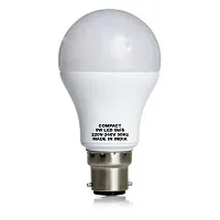 COMPACT 9Watt B22 Round LED Bulb Sliver White (Pack of 3) for Long life, Eco-friendly and energy saving-thumb1