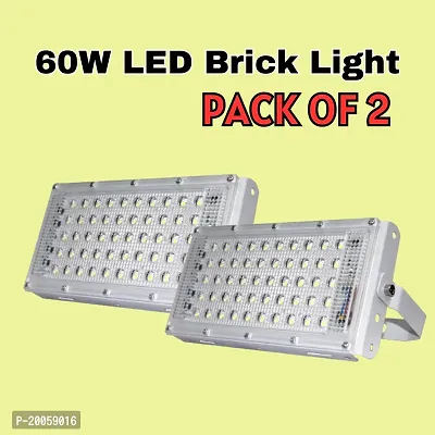 60 Watt LED Outdoor Brick Lens Square Flood light (Cool daylight) Pack of 2-thumb0