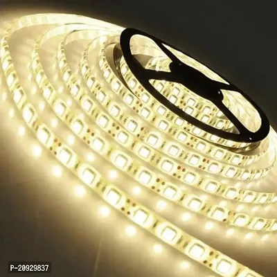 Flexible Adhesive 5meter DC LED Strip Light for False Ceiling with adaptor /  Home decorating Light/ White / Pack of 1 / With AC to DC Converting Adaptor/