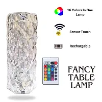 ShowsTopper  LED 3D Crystal Rose Diamond Table Lamp 16 Color Night Lamp, Diamond Table Lamp, USB Rechargeable Touch Sensor Crystal Table Lamp  with Remote Control for Home Decoration, Photography-thumb1
