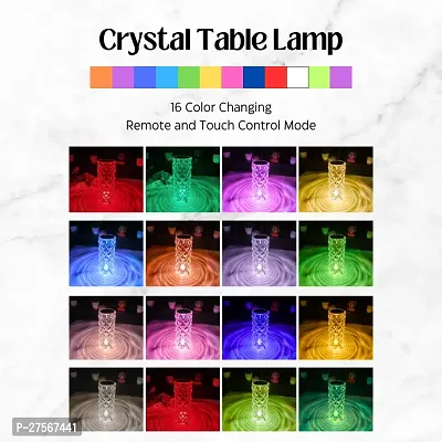 ShowsTopper  LED 3D Crystal Rose Diamond Table Lamp 16 Color Night Lamp, Diamond Table Lamp, USB Rechargeable Touch Sensor Crystal Table Lamp  with Remote Control for Home Decoration, Photography-thumb5