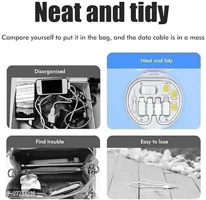 Portable 60W DATA CABLE SET, Android  iOS support, 9 Multipurpose Mobile Cable Set in 1 Case kit Type C, Micro USB, iOS USB, SIM Card Holder-thumb4