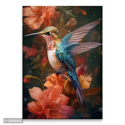 Hummingbird Wall Poster MDF Wood Stick-on Poster