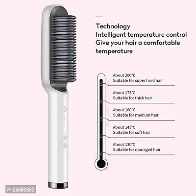 Dekeanshka? Hair Straightener Comb Brush For Men  Women  Girls, Hair Straightening and Smoothing Comb, Electric Straightener with 5 Temperature Control Comb (multicolor)-thumb3