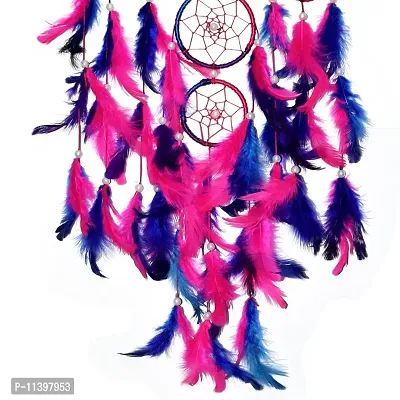 Mehruna Dream Catchers Wall Hangings for Home Decor Bedroom Livingroom Balcony Car Handmade Dreamcatcher with Lightening for Positivity Feathers Wall Decoration Items for Kids Room|55 x 15 cm-thumb5