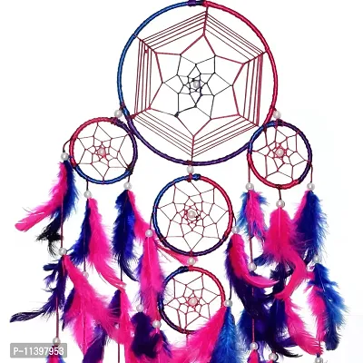 Mehruna Dream Catchers Wall Hangings for Home Decor Bedroom Livingroom Balcony Car Handmade Dreamcatcher with Lightening for Positivity Feathers Wall Decoration Items for Kids Room|55 x 15 cm-thumb4
