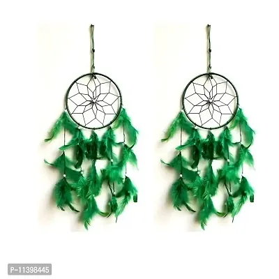 Mehruna Dream Dream Catchers Wall Hangings for Home Decor Bedroom Livingroom Balcony Car Handmade Dreamcatcher for Positivity Feathers Wall Decoration Items for Kids Room 18inch, Pack of 2-thumb0