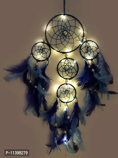 Mehruna Dream Catchers Wall Hangings for Home Decor Bedroom Livingroom Balcony Car Handmade Dreamcatcher with Lightening for Positivity Feathers Wall Decoration Items for Kids Room|20 x 1 x 40 cm-thumb2