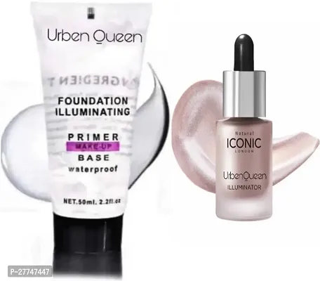 Makeup Base Primer Withilluminator Liquid Highlighter Face And Body Waterproof Shine (Set Of 2)-thumb0