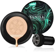 Sunis Foundation Mushroom Head Air Cushion Waterproof Bb Cream Frost Concealer Oil Control Face Make Up Foundation And Makeup Base Primer And After Makeup Fixer (3 Items)-thumb1