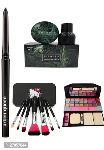 Kajal And Tya 6155 Makeup Kit And Set Of 7 Brushes And Sunisa Foundation Waterproof Cc Cream Foundation (4 Items)-thumb0