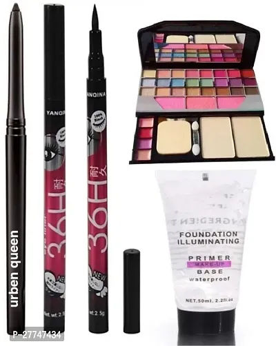 Kajal + 2 Pc 36 Hours Stay Eyeliner And Makeup Base Primer And Tya All Is One Makeup Kit (5 Items)-thumb0