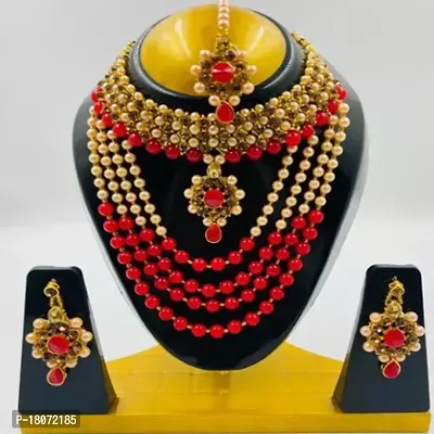 Red white moti New LTKN Jewellery set