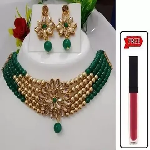 Alloy Dark Star Jewellery Set With Lipstick