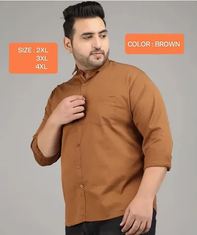 Stylish Plus Size Plain Shirt for Men