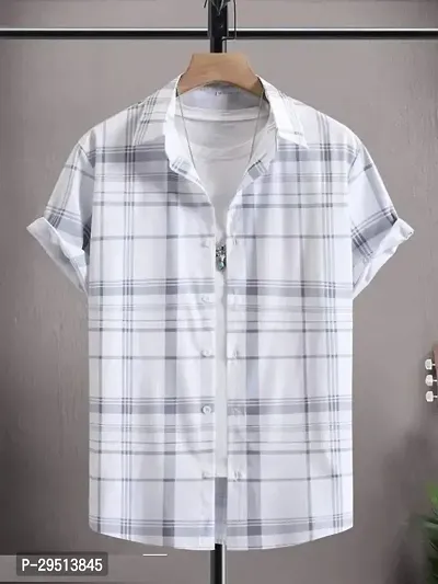 Reliable White Cotton Printed Short Sleeves Casual Shirts For Men-thumb0