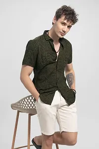 Men Polycotton Digital Printed Stitched Half Sleeve Shirt-thumb2