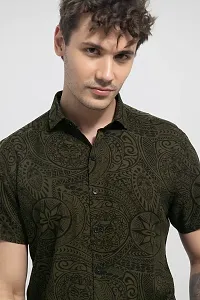 Men Polycotton Digital Printed Stitched Half Sleeve Shirt-thumb3