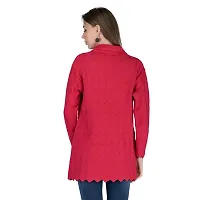 LADY WILLINGTON Women Woolen Double Collar Daffodil Fabric Cardigans With Side Pockets-thumb1