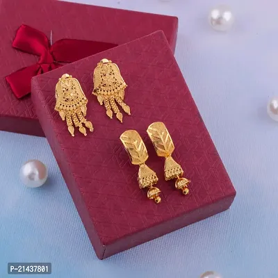 Gold Plated Latest Fancy Stylish Zircon Bali Earrings For Women and Girls