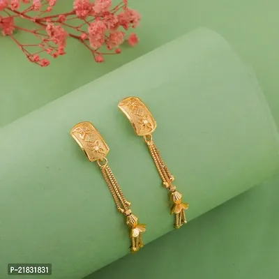Gold Plated Latest Fancy Stylish Zircon Bali Earrings For Women and Girls